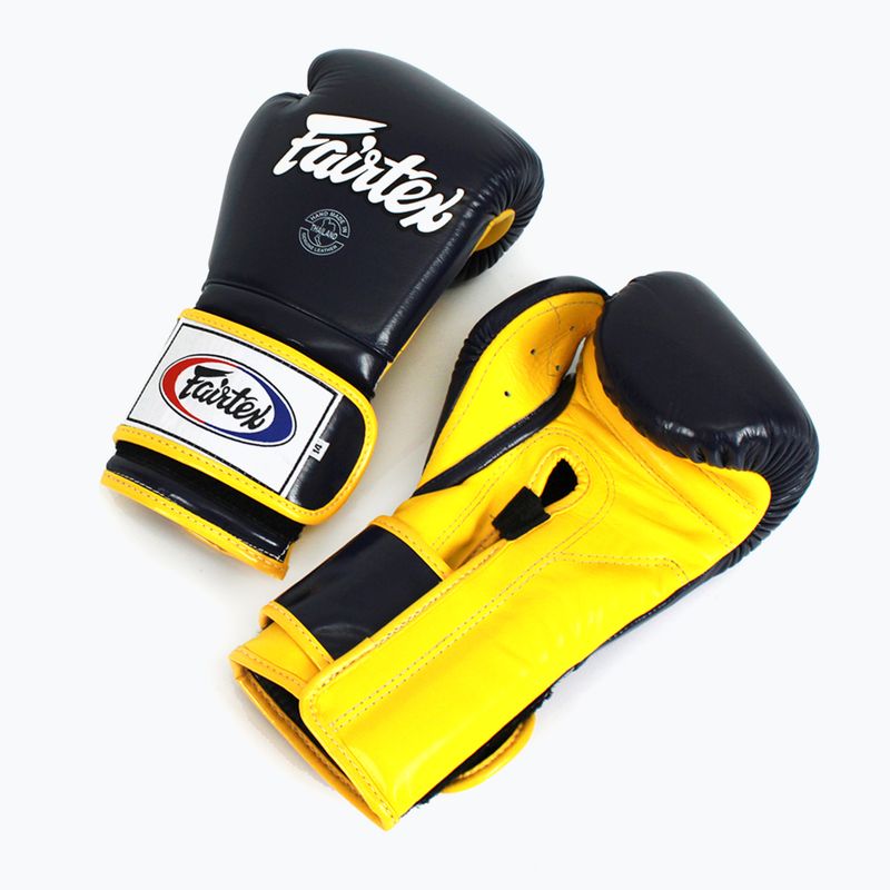 Boxerské rukavice Fairtex Heavy Hitter's Mexican Style blue/yellow 5