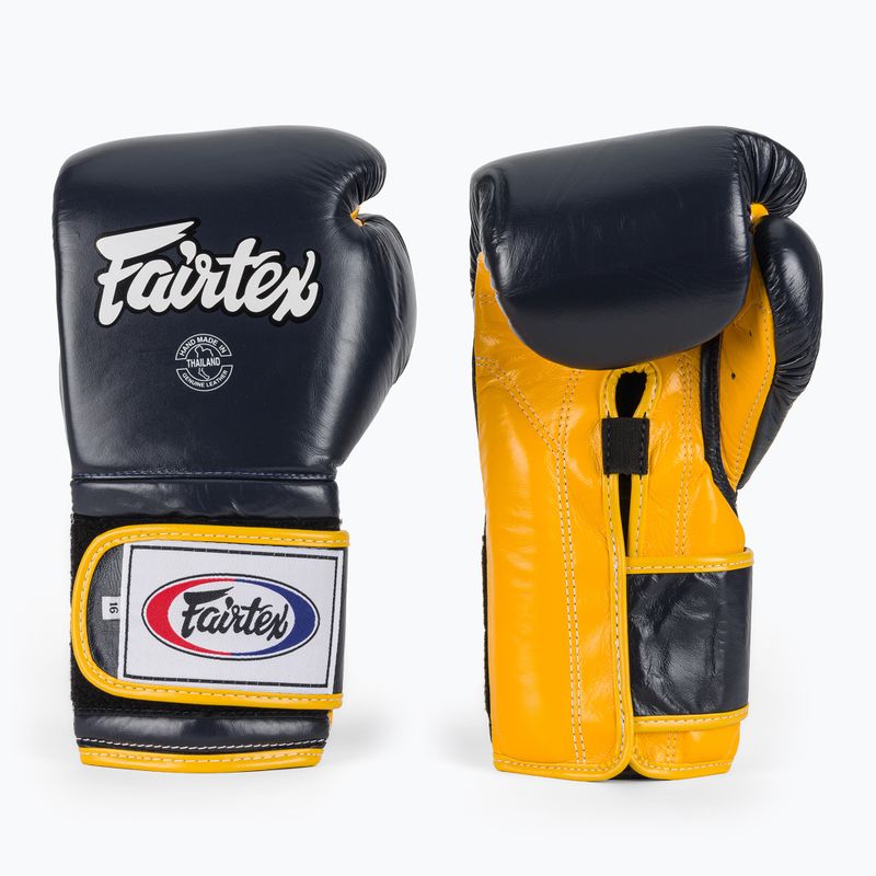 Boxerské rukavice Fairtex Heavy Hitter's Mexican Style blue/yellow