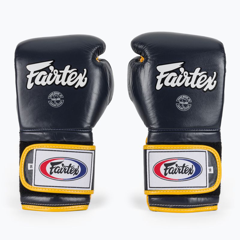 Boxerské rukavice Fairtex Heavy Hitter's Mexican Style blue/yellow 2