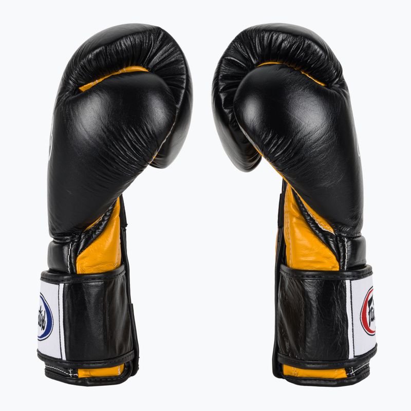 Boxerské rukavice Fairtex Heavy Hitter's Mexican Style black/yellow 4