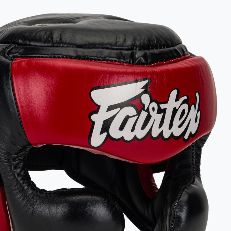Boxerská prilba Fairtex Diagonal Vision Sparring - Full Head Coverage black/rd 4