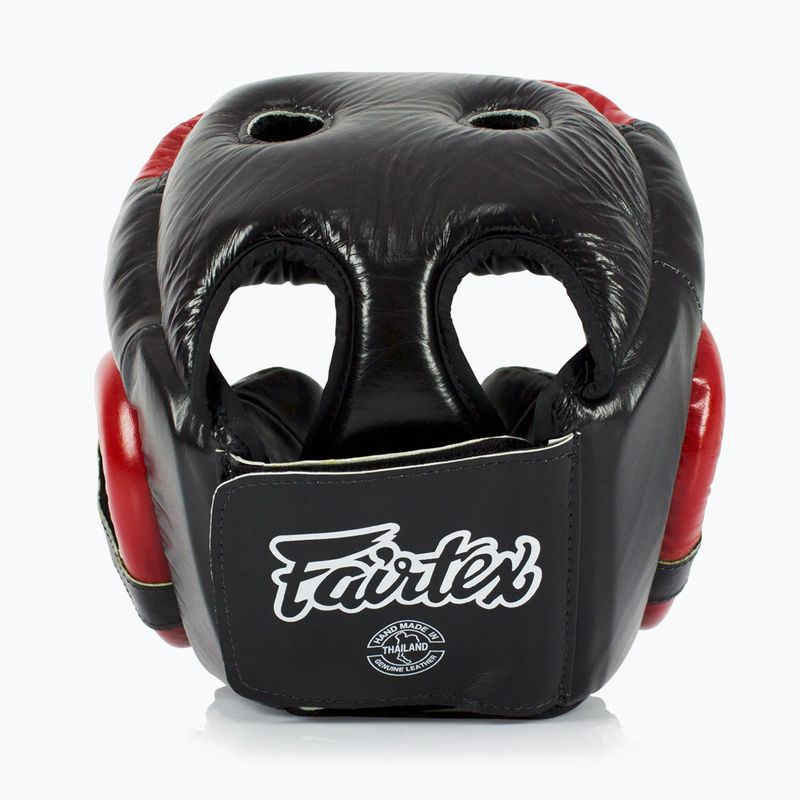 Boxerská prilba Fairtex Diagonal Vision Sparring - Full Head Coverage black/rd 3