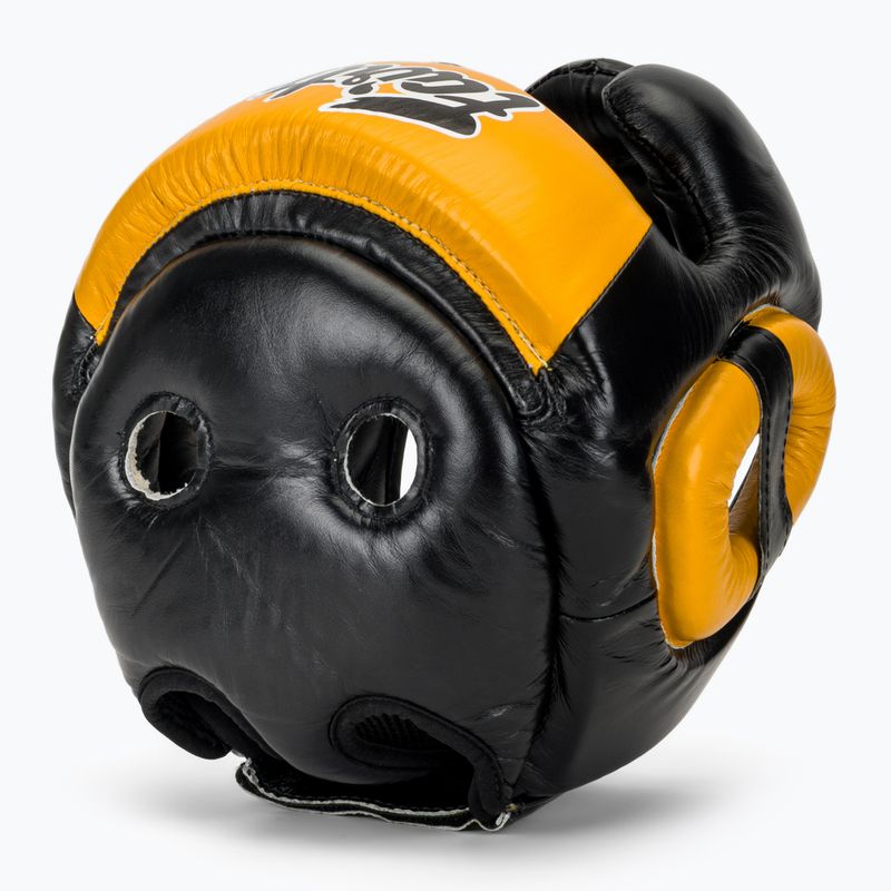 Boxerská prilba Fairtex Diagonal Vision Sparring - Full Head Coverage black/yellow 6