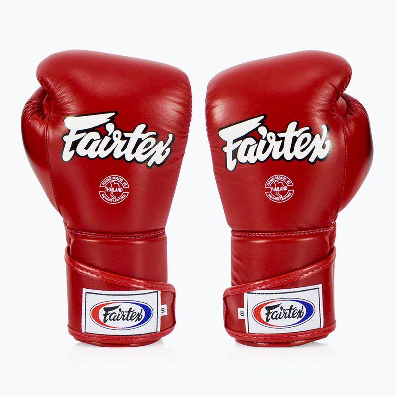 Boxerské rukavice Fairtex Stylish Angular Sparring - Locked Thumb red