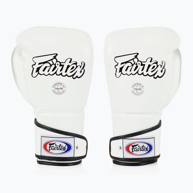 Boxerské rukavice Fairtex Stylish Angular Sparring - Locked Thumb white