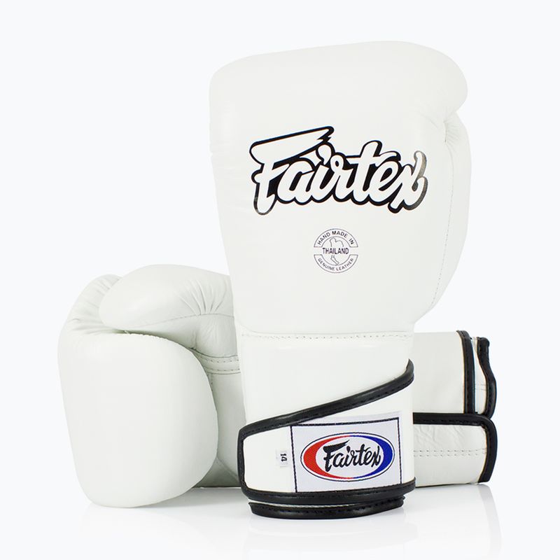 Boxerské rukavice Fairtex Stylish Angular Sparring - Locked Thumb white 4
