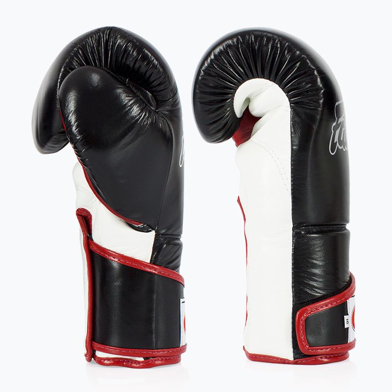 Štýlové boxerské rukavice Fairtex Angular Sparring - uzamknutý palec čierna/biela/červená 3