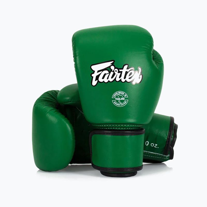 Boxerské rukavice Fairtex Real Leather Boxing green 4
