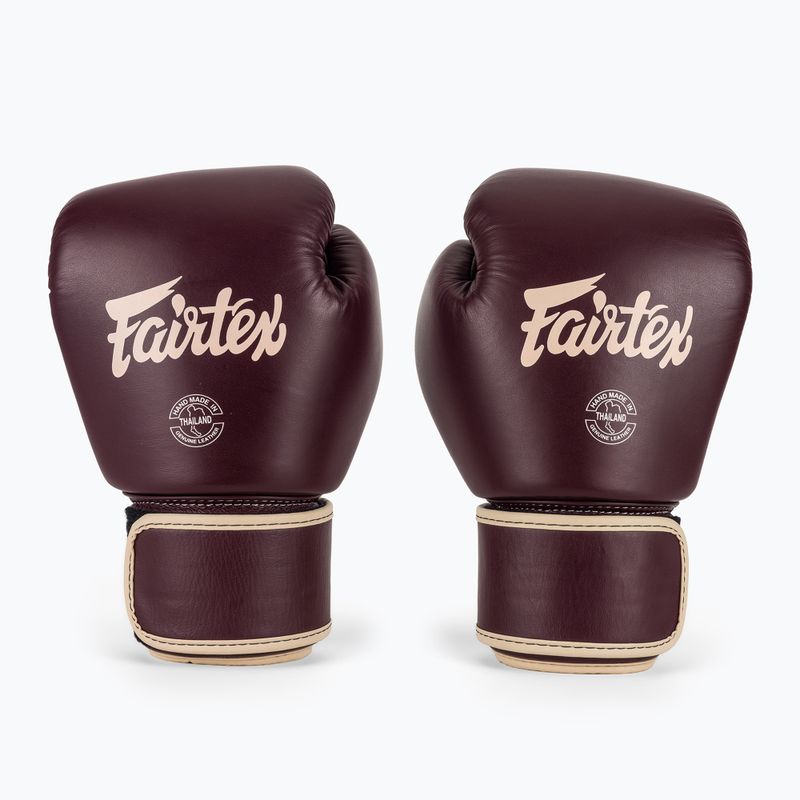 Boxerské rukavice Fairtex Real Leather Boxing maroon 2