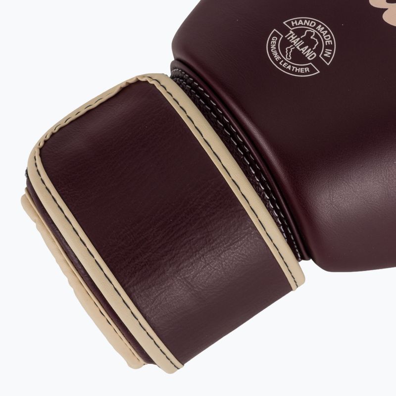 Boxerské rukavice Fairtex Real Leather Boxing maroon 6