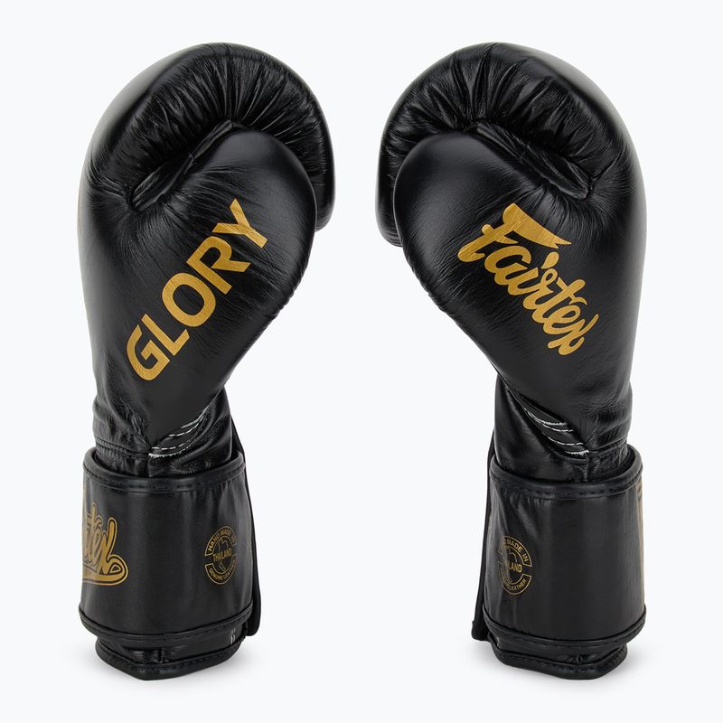 Boxerské rukavice Fairtex Glory Competition Lace Velcro black 4