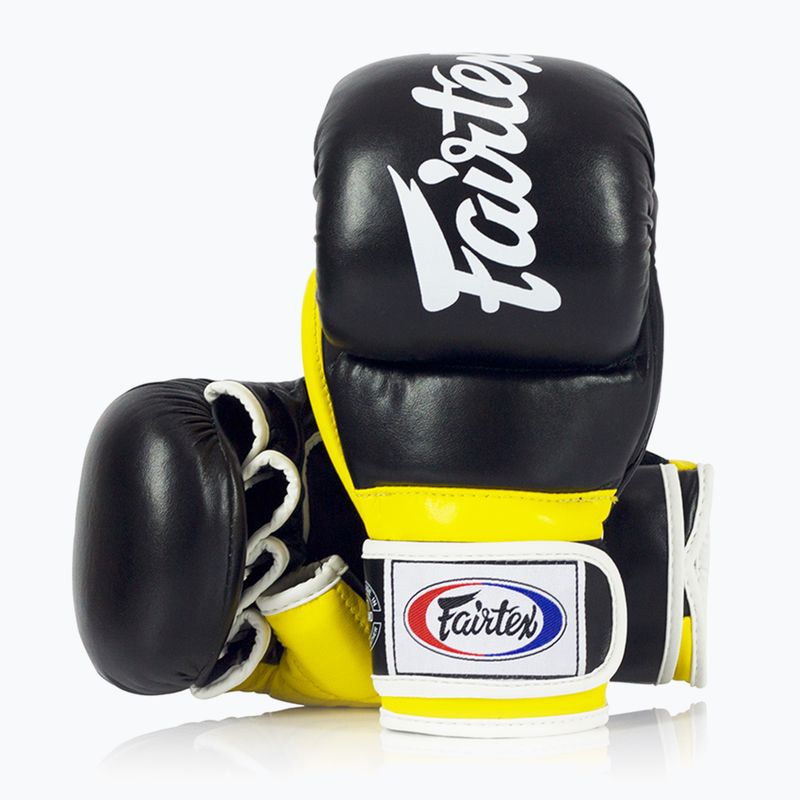 Fairtex Super Sparring Grapplingové rukavice čierna/žltá 4