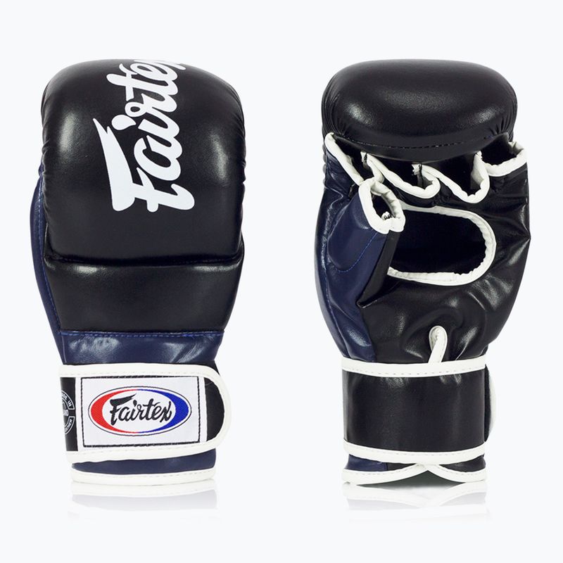 Fairtex Super Sparring Grapplingové rukavice čierna/modrá 2