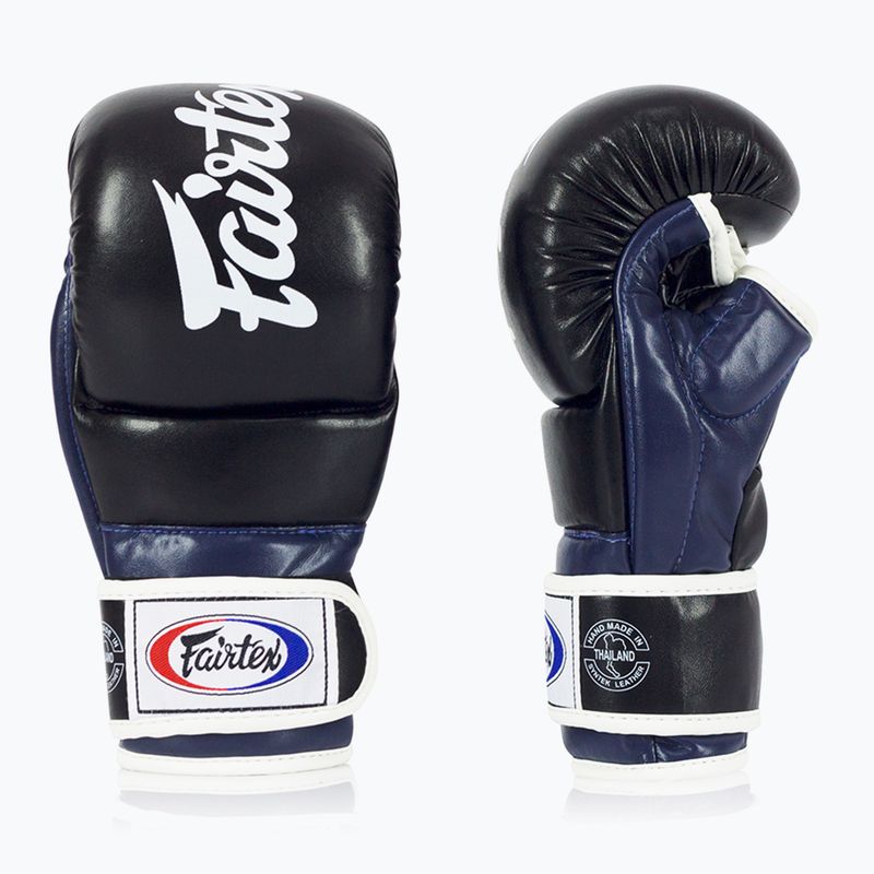 Fairtex Super Sparring Grapplingové rukavice čierna/modrá 3