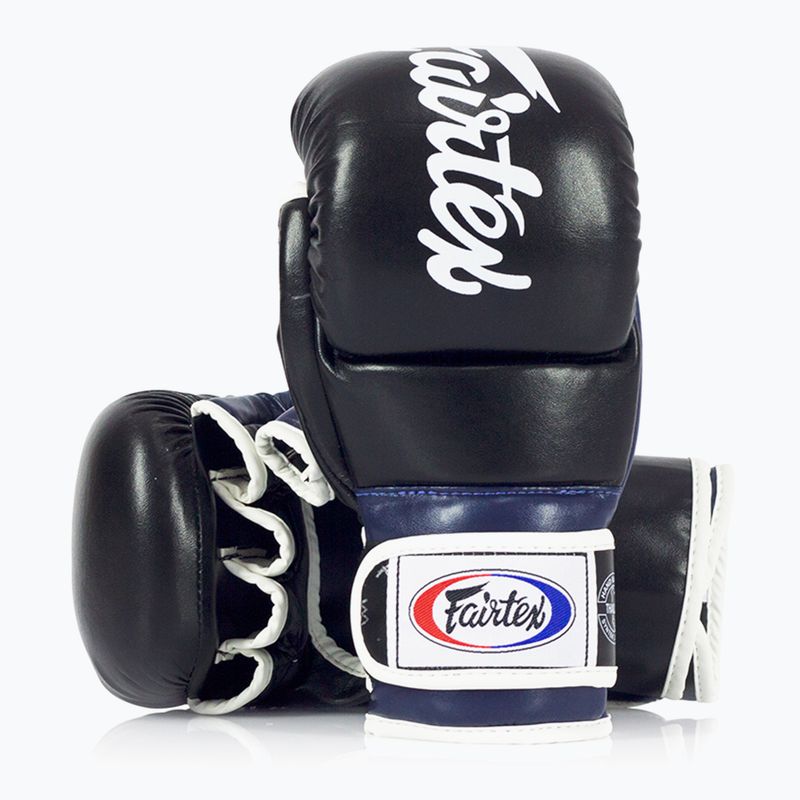 Fairtex Super Sparring Grapplingové rukavice čierna/modrá 4