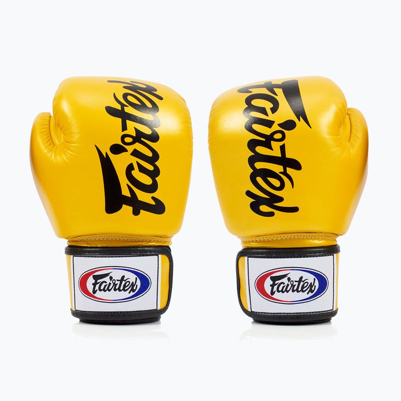 Boxerské rukavice Fairtex Deluxe Tight-Fit gold