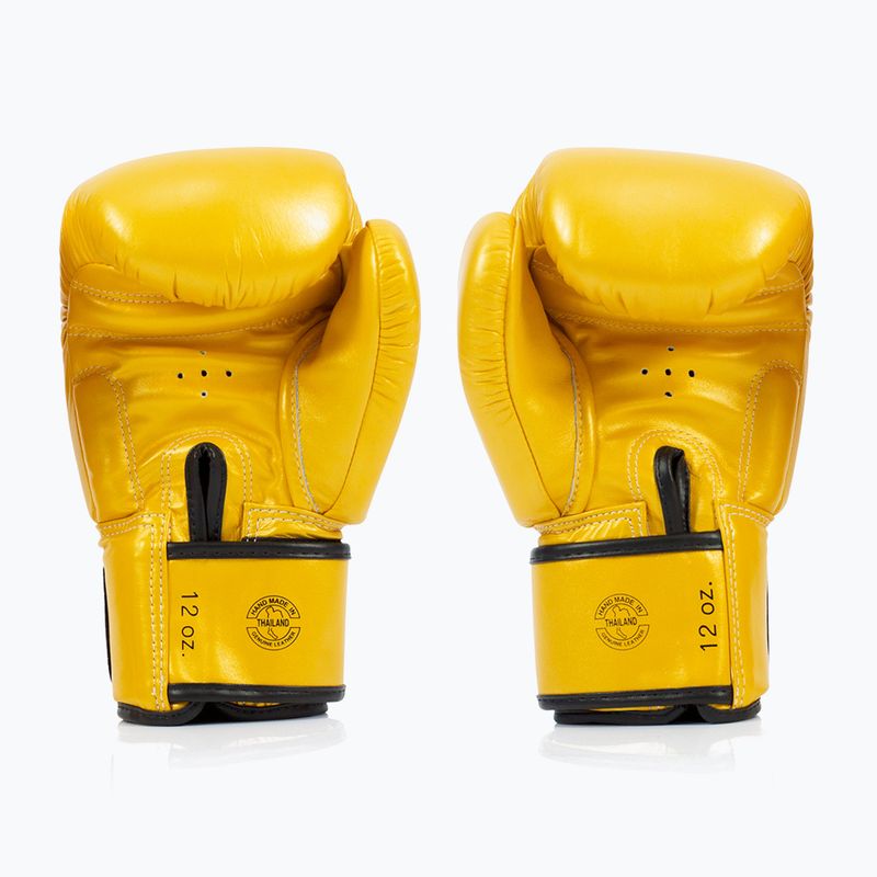 Boxerské rukavice Fairtex Deluxe Tight-Fit gold 2