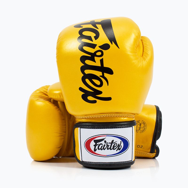 Boxerské rukavice Fairtex Deluxe Tight-Fit gold 4