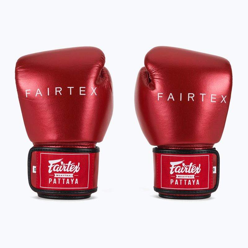 Boxerské rukavice Fairtex Metallic red 2