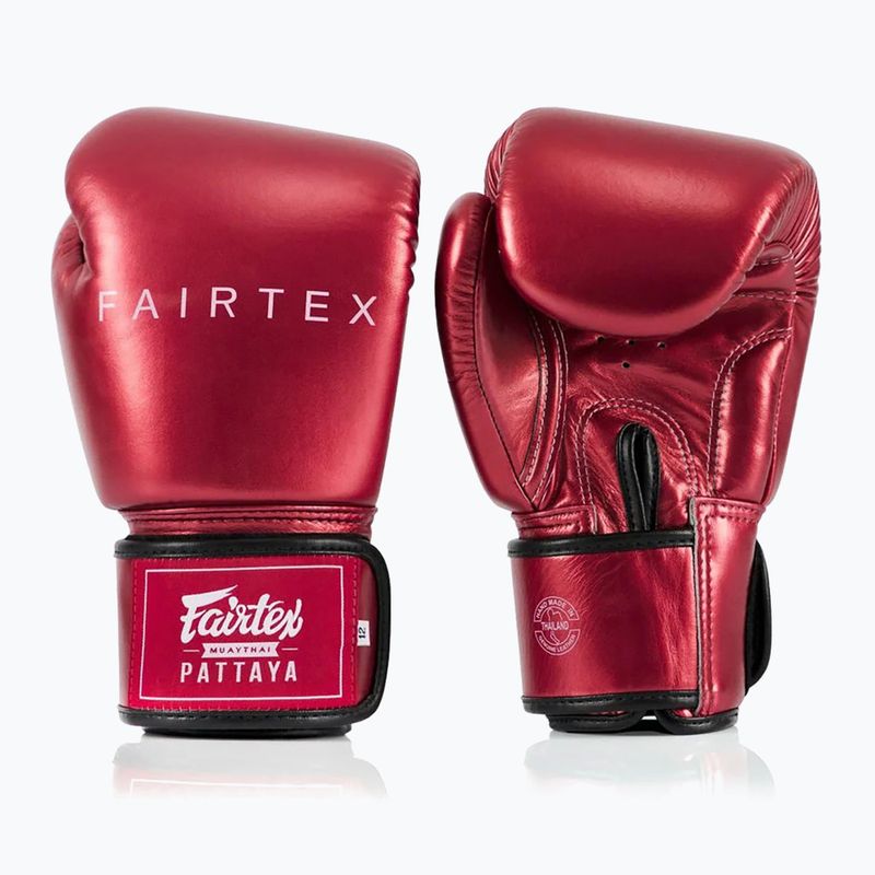 Boxerské rukavice Fairtex Metallic red