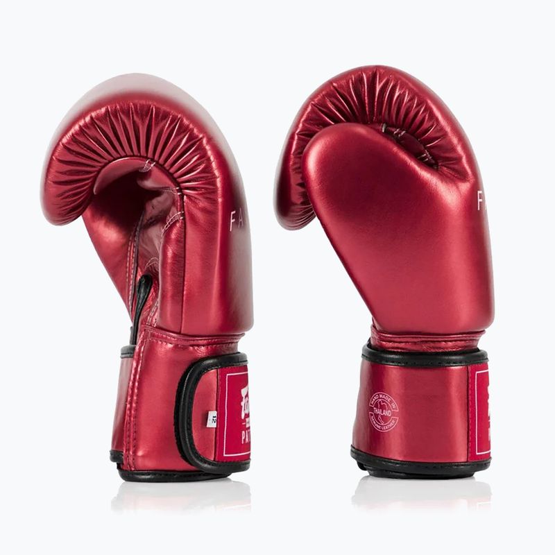 Boxerské rukavice Fairtex Metallic red 4