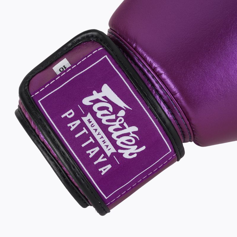 Boxerské rukavice Fairtex Metallic purple 6