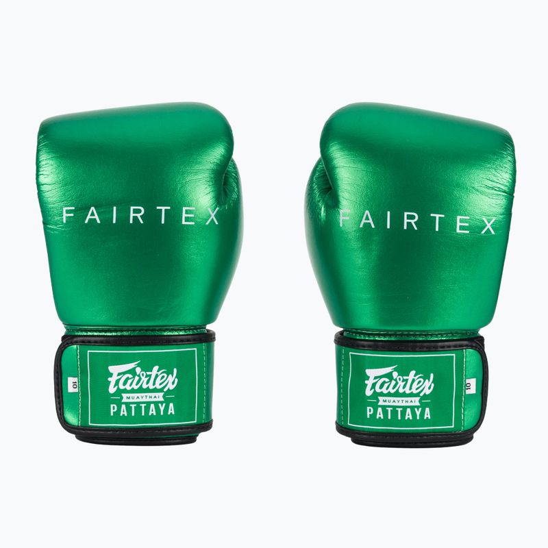 Boxerské rukavice Fairtex Metallic green 2