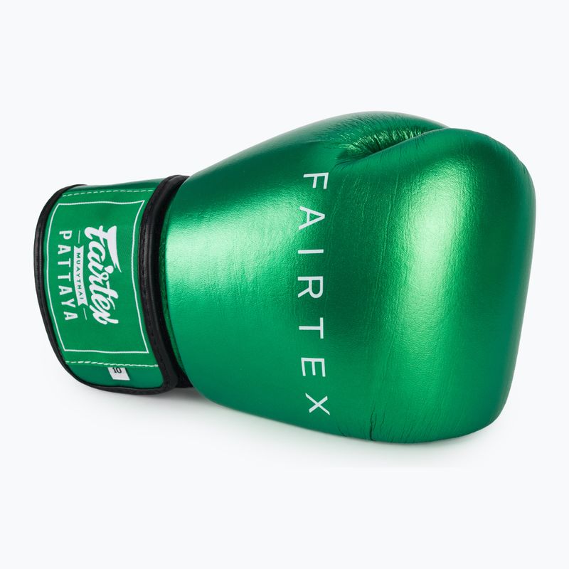 Boxerské rukavice Fairtex Metallic green 5