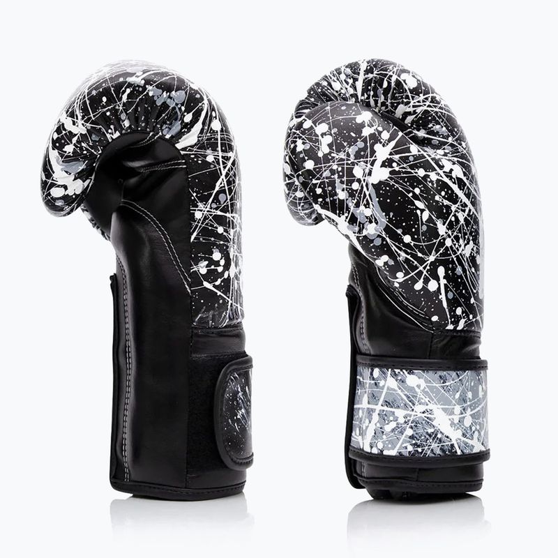 Boxerské rukavice Fairtex Microfiber Art Collections Painter black/white 3