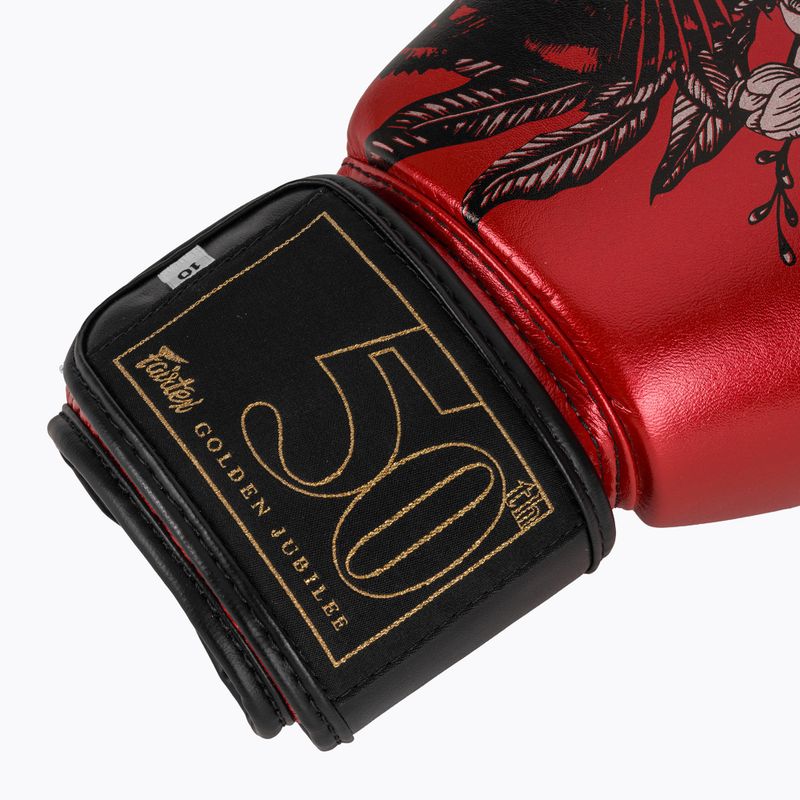 Červené boxerské rukavice Fairtex Golden Jubilee 6