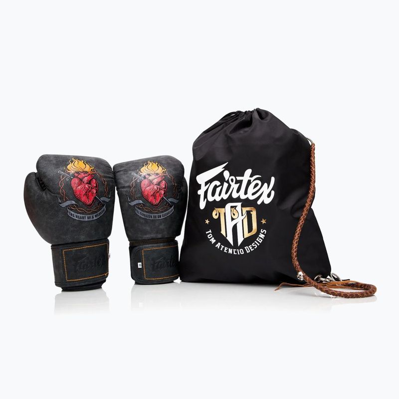 Fairtex X Tom Atencio Boxerské rukavice The Heart of Warrior Boxing charcoal 2