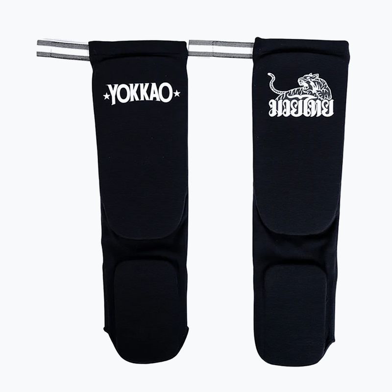 Chrániče holennej kosti YOKKAO Muay Thai Boxing black cotton