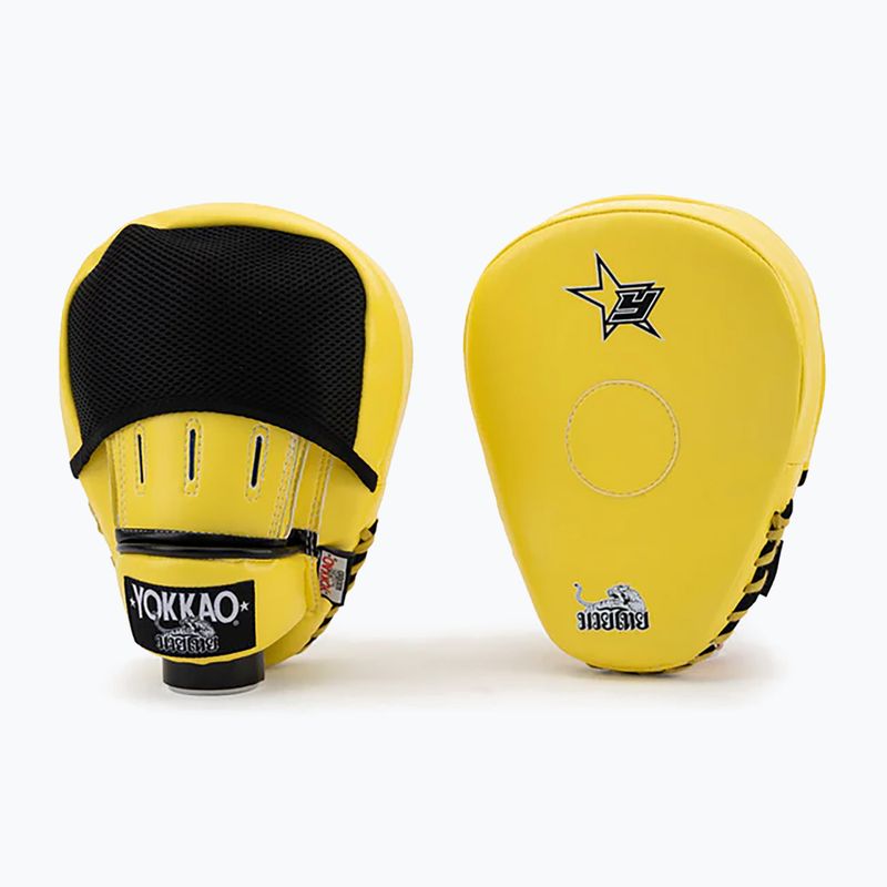 Tréningové trénerské lapy YOKKAO Institution Focus Mitts Close Finger yellow