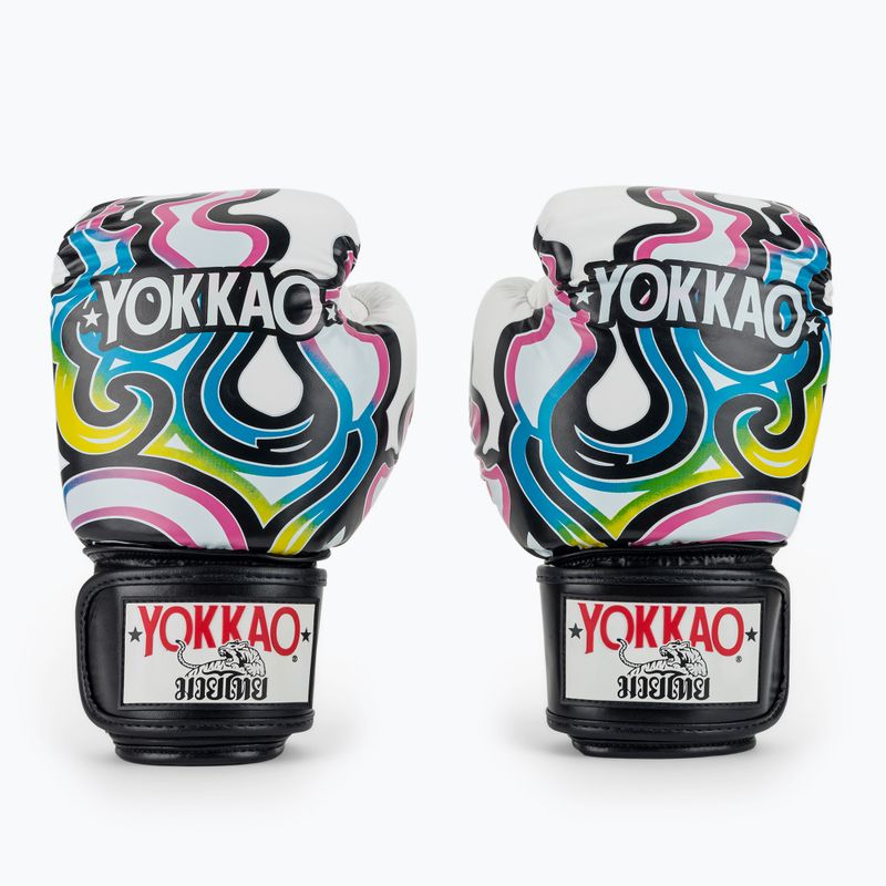 Pánske boxerské rukavice YOKKAO Flames white 2