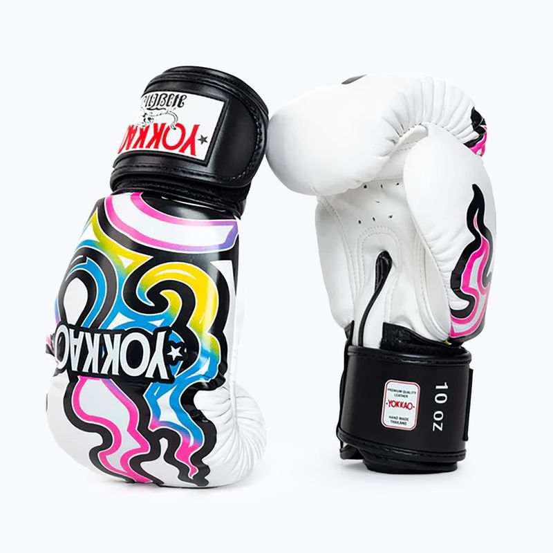 Pánske boxerské rukavice YOKKAO Flames white 2