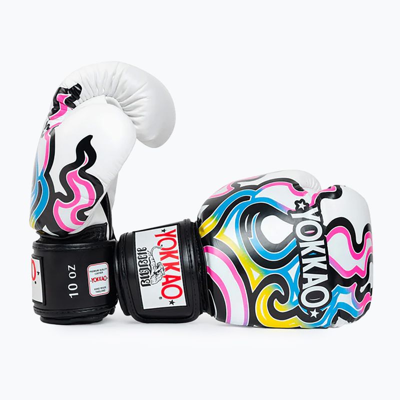 Pánske boxerské rukavice YOKKAO Flames white 3
