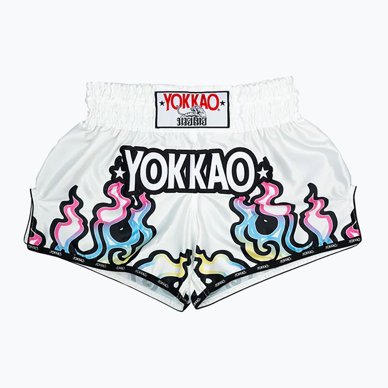 Pánske tréningové šortky YOKKAO Flames CarbonFit white
