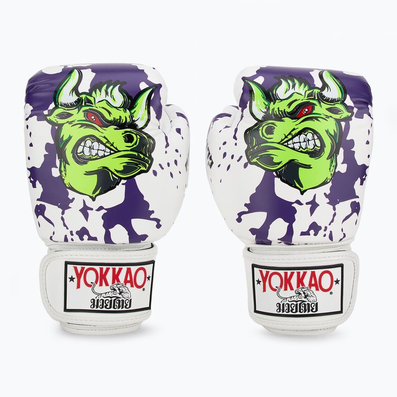 Pánske boxerské rukavice YOKKAO Angry Bull white 2