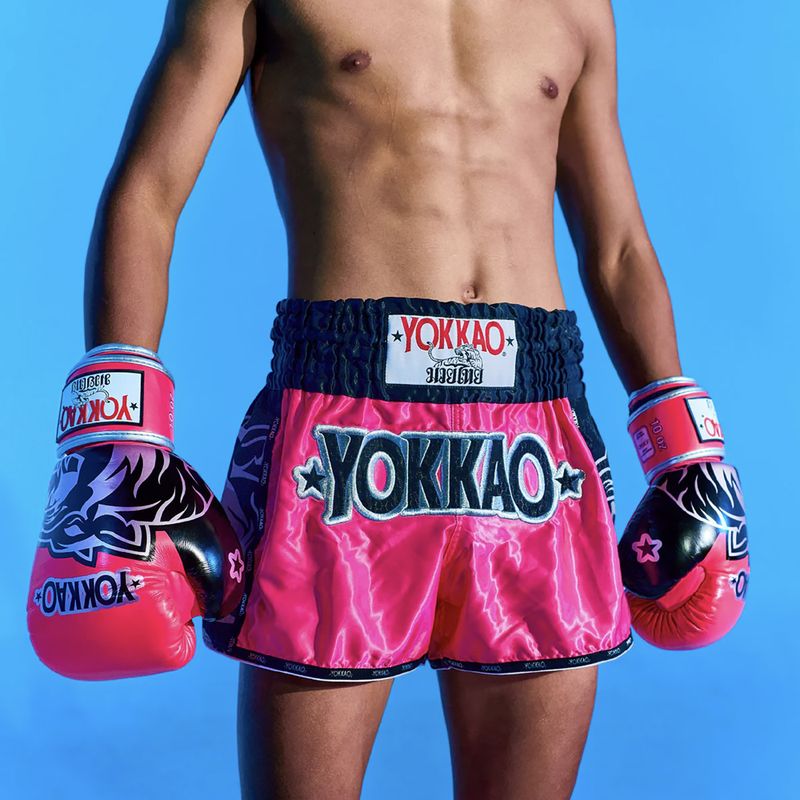 Pánske tréningové šortky YOKKAO Original Muay Thai magenta 8