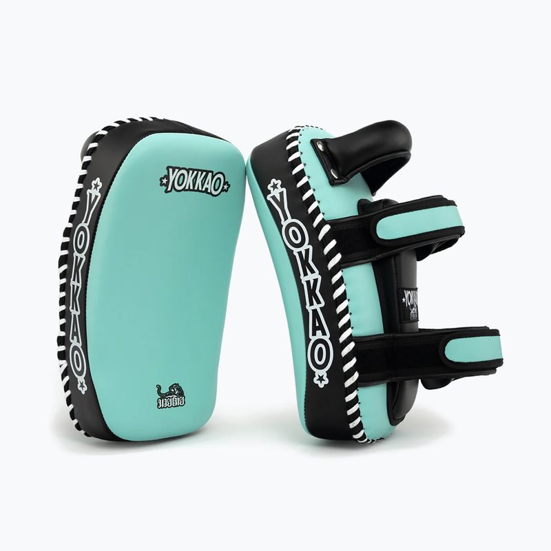 Boxovacie lapy YOKKAO Freestyle Kicking Pads 2 pcs tiffany/black 3