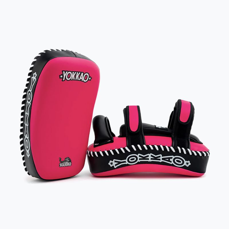 Boxovacie lapy YOKKAO Freestyle Kicking Pads 2 pcs. fuchsia/black 4