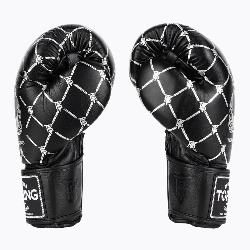 Boxerské rukavice Top King Boxing Chain black/silver 3