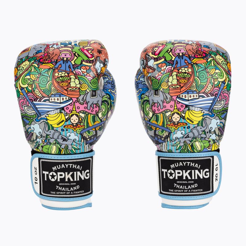 Boxerské rukavice Top King Boxing Culture white/blue