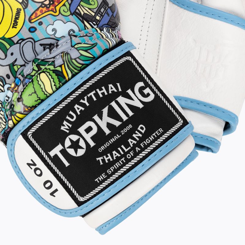 Boxerské rukavice Top King Boxing Culture white/blue 4