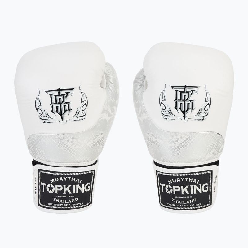 Boxerské rukavice Top King Muay Thai Power Snake white/silver 2
