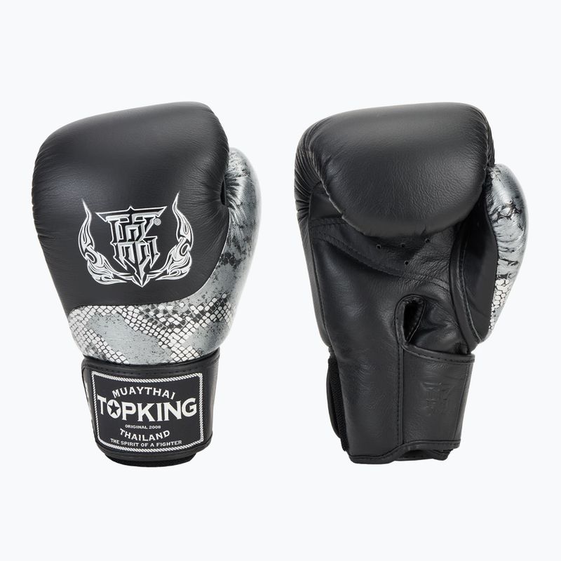Boxerské rukavice Top King Muay Thai Power Snake black/silver