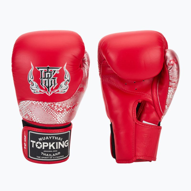 Boxerské rukavice Top King Muay Thai Power Snake red/silver