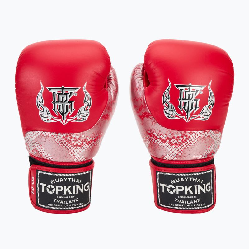 Boxerské rukavice Top King Muay Thai Power Snake red/silver 2