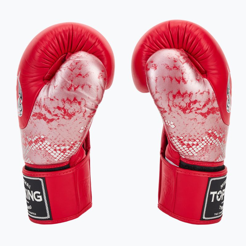 Boxerské rukavice Top King Muay Thai Power Snake red/silver 4