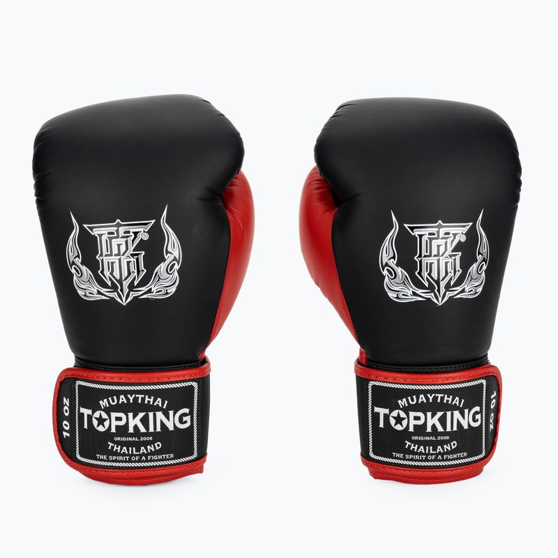 Boxerské rukavice Top King Reborn Boxing Semi Leather black/red